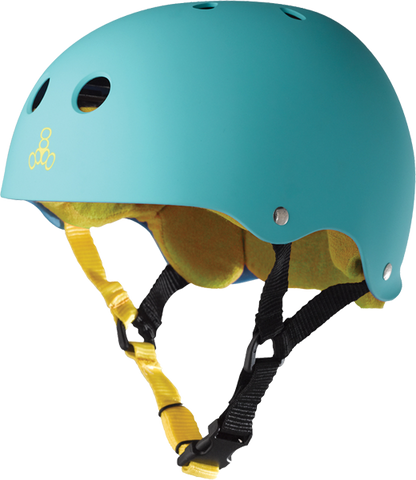 TRIPLE 8 HELMET TEAL RUBBER/YEL S