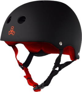 T8 HELMET BLK RUBBER/RED XS