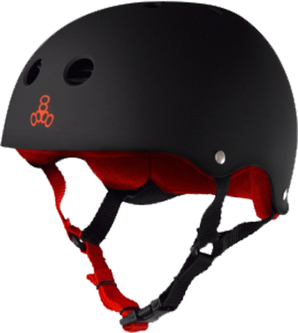 T8 HELMET BLK RUBBER/RED XS