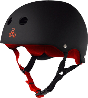 T8 HELMET BLK RUBBER/RED M