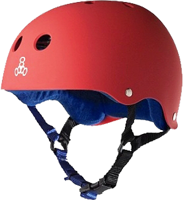 T8 HELMET RED RUBBER/BLUE S