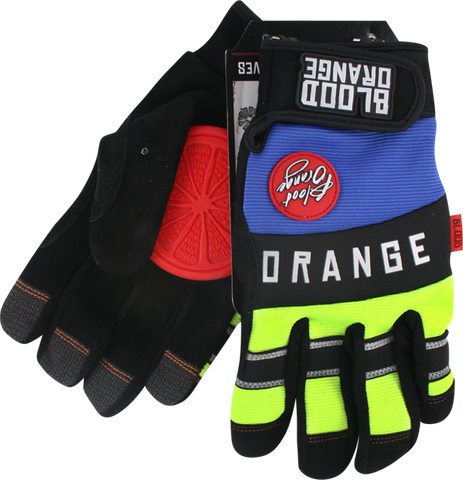 BLOOD ORANGE KNUCKLES SLIDE GLOVES S/M-BK/BLU/NEON