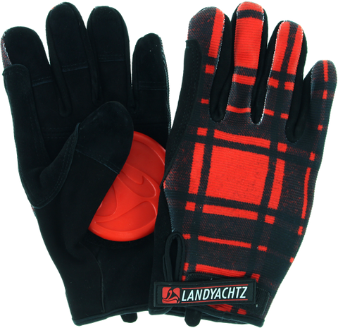 LANDYACHTZ PLAID SLIDE GLOVES S-RED/BLK