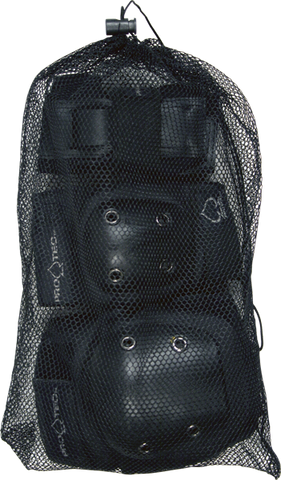 PROTEC STREET GEAR 3/PK BAG Y-BLK knee/elbow/wrist