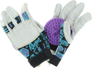 RAYNE IDLE HANDS SLIDE GLOVES XS-WHT/BLK/CYAN