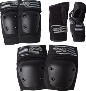 SEC9 PURSUIT JR PAD SET L/XL-BLK knee,elbow,wrist