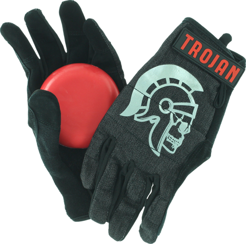 TROJAN DENIM SLIDE GLOVE S/M-BLK w/venom pucks