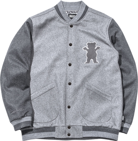 GRIZZLY SILVERTIP WOOL VARSITY JACKET S-GREY