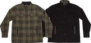 IND SWITCH REVERSIBLE OVERSHIRT JACKET S-GRN PLAID