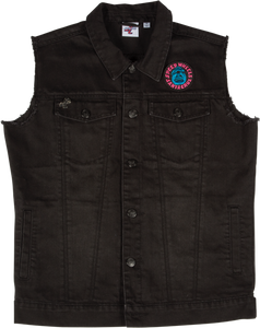 SANTA CRUZ PATCHED BUTTON UP VEST S-BLACK