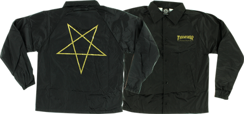 THRASHER PENTAGRAM COACH JACKET S-BLK/GOLD