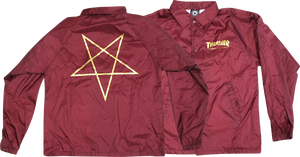 THRASHER PENTAGRAM COACH JACKET L-BURGANDY