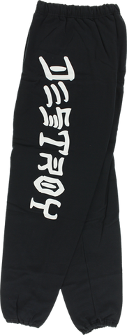 THRASHER SKATE & DESTROY SWEATPANTS S-BLK/WHT