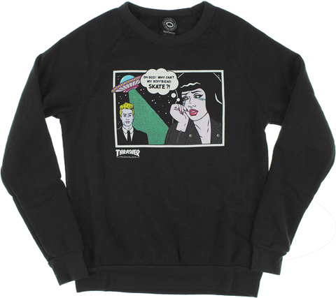 THRASHER ALIEN BOYFRIEND CREW/SWT S-BLACK