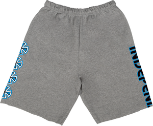 INDEPENDENT CHOP BAR SWEAT SHORTS S-GREY HTHR/BLU