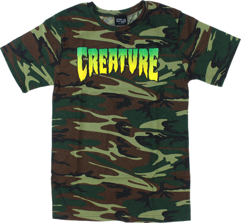 CREATURE LOGO SS S-CAMOFLAGE GREEN