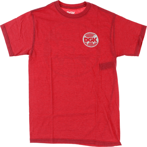 DGK WORLD WIDE SS M-RED HEATHER