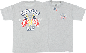 DIAMOND DIAMOND USA SS S-HEATHER GREY