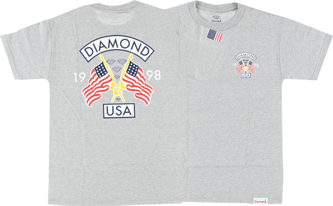 DIAMOND DIAMOND USA SS S-HEATHER GREY