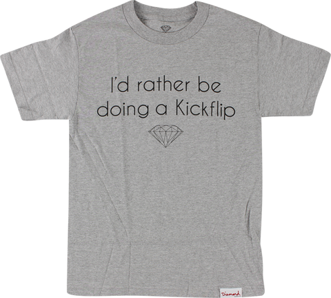 DIAMOND KICKFLIP SS XXL-HEATHER GREY