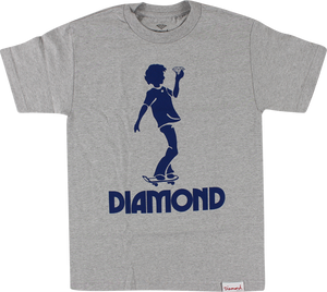 DIAMOND SKATE KID SS XL-HEATHER GREY