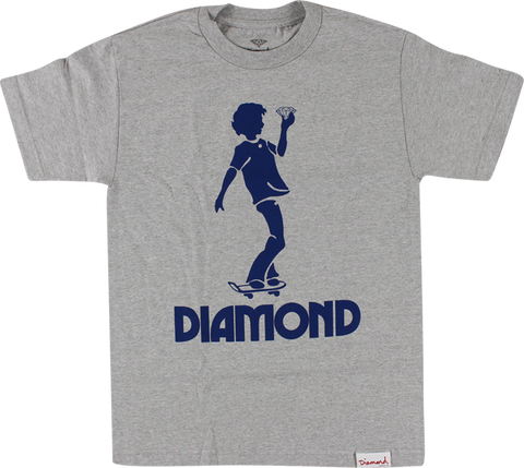 DIAMOND SKATE KID SS XL-HEATHER GREY