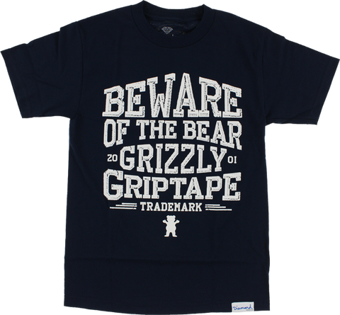 GRIZZLY DISTRESS SS XXL-NAVY/WHT