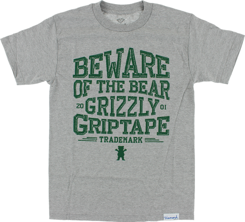 GRIZZLY DISTRESS SS XXL-HEATHER GREY/GRN