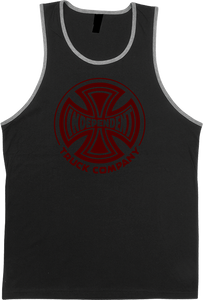 INDE FADE CROSS TANK-TOP S-BLACK HEATHER