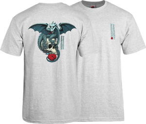 PWL/P DRAGON SKULL SS M-HEATHER GREY