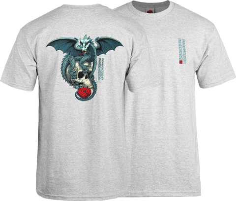 PWL/P DRAGON SKULL SS M-HEATHER GREY