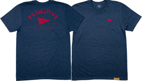 PRIMITIVE ARCH PENNANT SS S-NAVY HEATHER