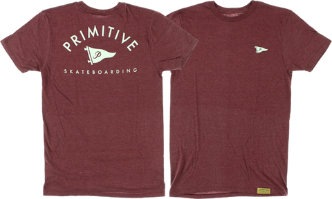 PRIMITIVE ARCH PENNANT SS M-BURGUNDY HEATHER