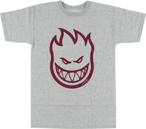 SPITFIRE BIGHEAD SS S-HEATHER GREY/BURGUNDY