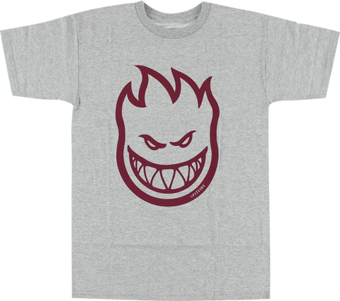 SPITFIRE BIGHEAD SS S-HEATHER GREY/BURGUNDY