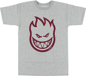 SPITFIRE BIGHEAD SS M-HEATHER GREY/BURGUNDY