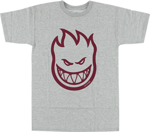 SPITFIRE BIGHEAD SS M-HEATHER GREY/BURGUNDY