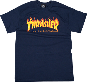 THRASHER FLAME SS S-NAVY