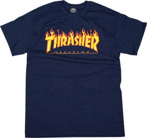 THRASHER FLAME SS S-NAVY