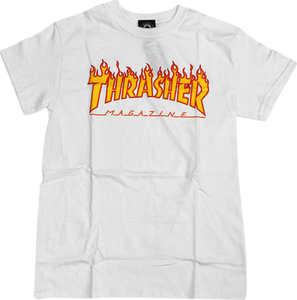 THRASHER FLAME SS XL-WHITE