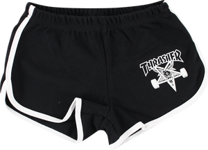 THRASHER GIRLS SKATE GOAT NIGHT SHORTS XS-BLK/WHT