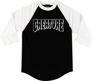 CREATURE REV LOGO RAGLAN 3/4 SLV S-BLK/WHT