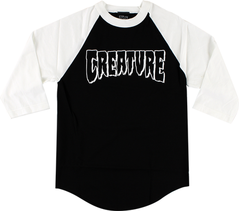 CREATURE REV LOGO RAGLAN 3/4 SLV S-BLK/WHT