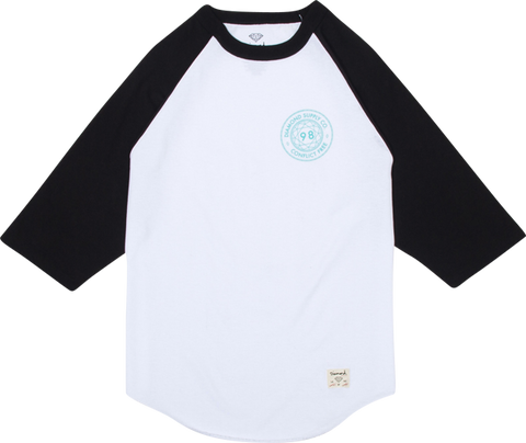 DIAMOND CONFLICT FREE RAGLAN 3/4 SLV XXL-WHT/BLK