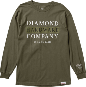 DIAMOND SUPPLY CO. HARDWARE STACK L/S XL-MILITARY GRN