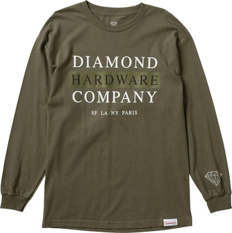 DIAMOND SUPPLY CO. HARDWARE STACK L/S XL-MILITARY GRN