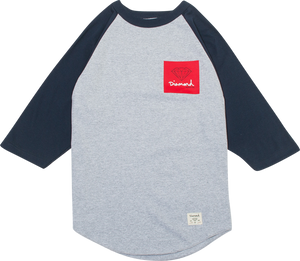 DIAMOND OG SIGN RAGLAN 3/4 SLV XXL-HTHR/NAVY