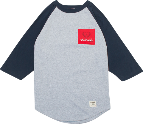 DIAMOND OG SIGN RAGLAN 3/4 SLV XXL-HTHR/NAVY