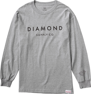 DIAMOND STONE CUT L/S S-HEATHER GREY