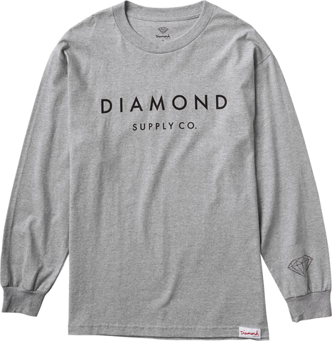 DIAMOND STONE CUT L/S S-HEATHER GREY